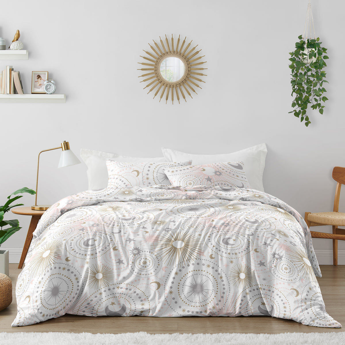 Celestial Pink and Gold Full/Queen Bedding Collection