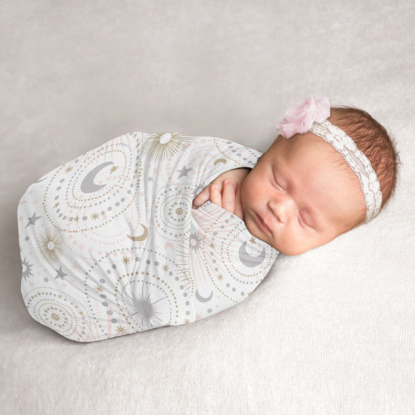 Celestial Pink And Gold Collection Baby Swaddle Blanket