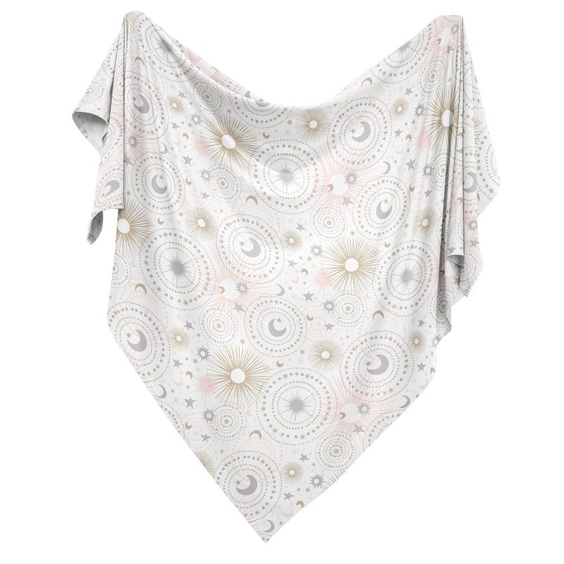 Celestial Pink And Gold Collection Baby Swaddle Blanket