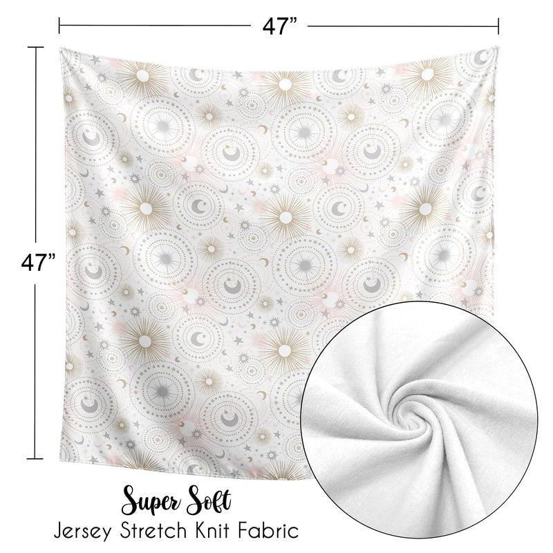 Celestial Pink And Gold Collection Baby Swaddle Blanket