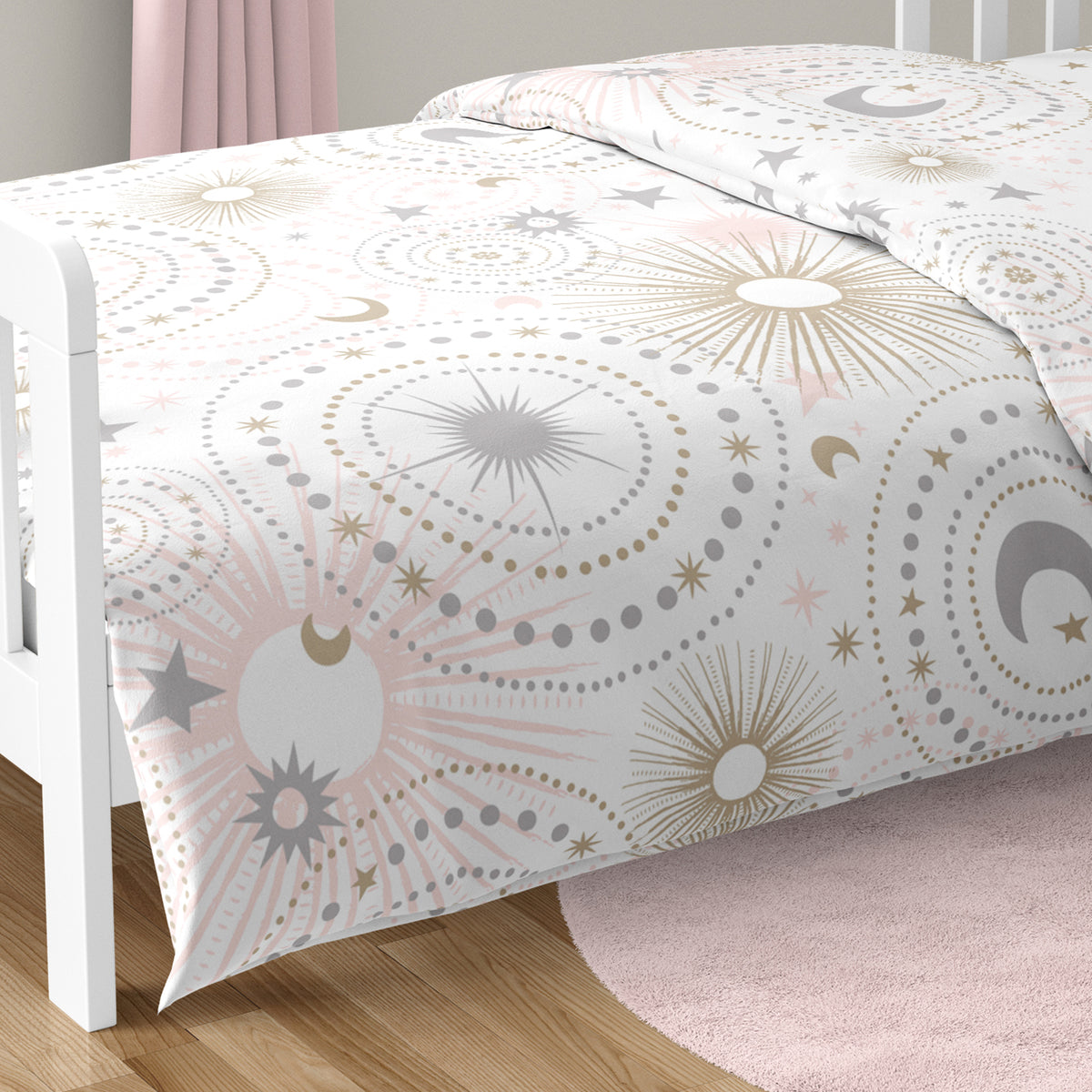 Celestial Pink and Gold Toddler Bedding Collection
