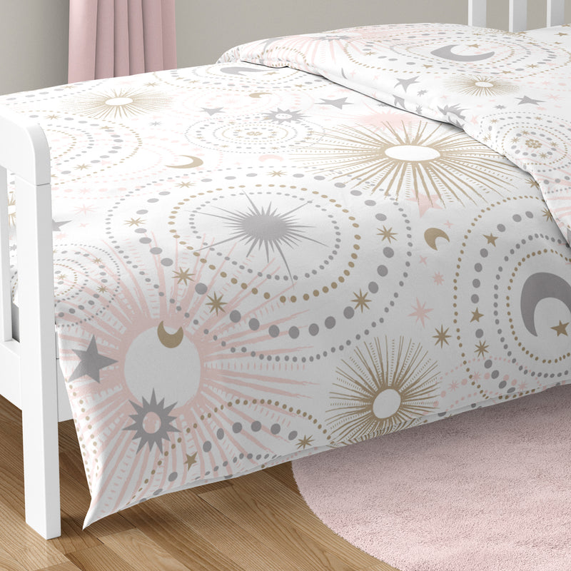 Celestial Pink and Gold Toddler Bedding Collection