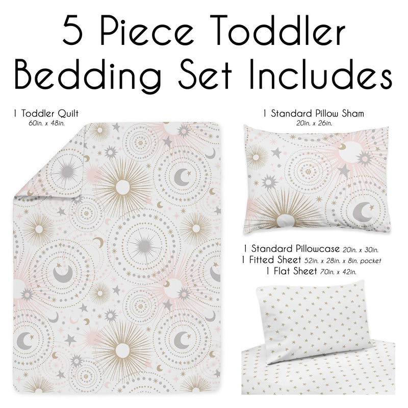 Celestial Pink and Gold Toddler Bedding Collection