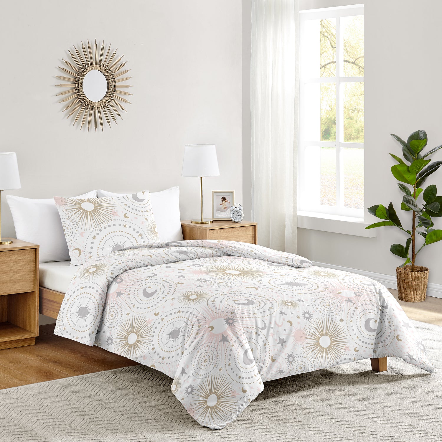 Celestial Pink and Gold Twin Bedding Collection