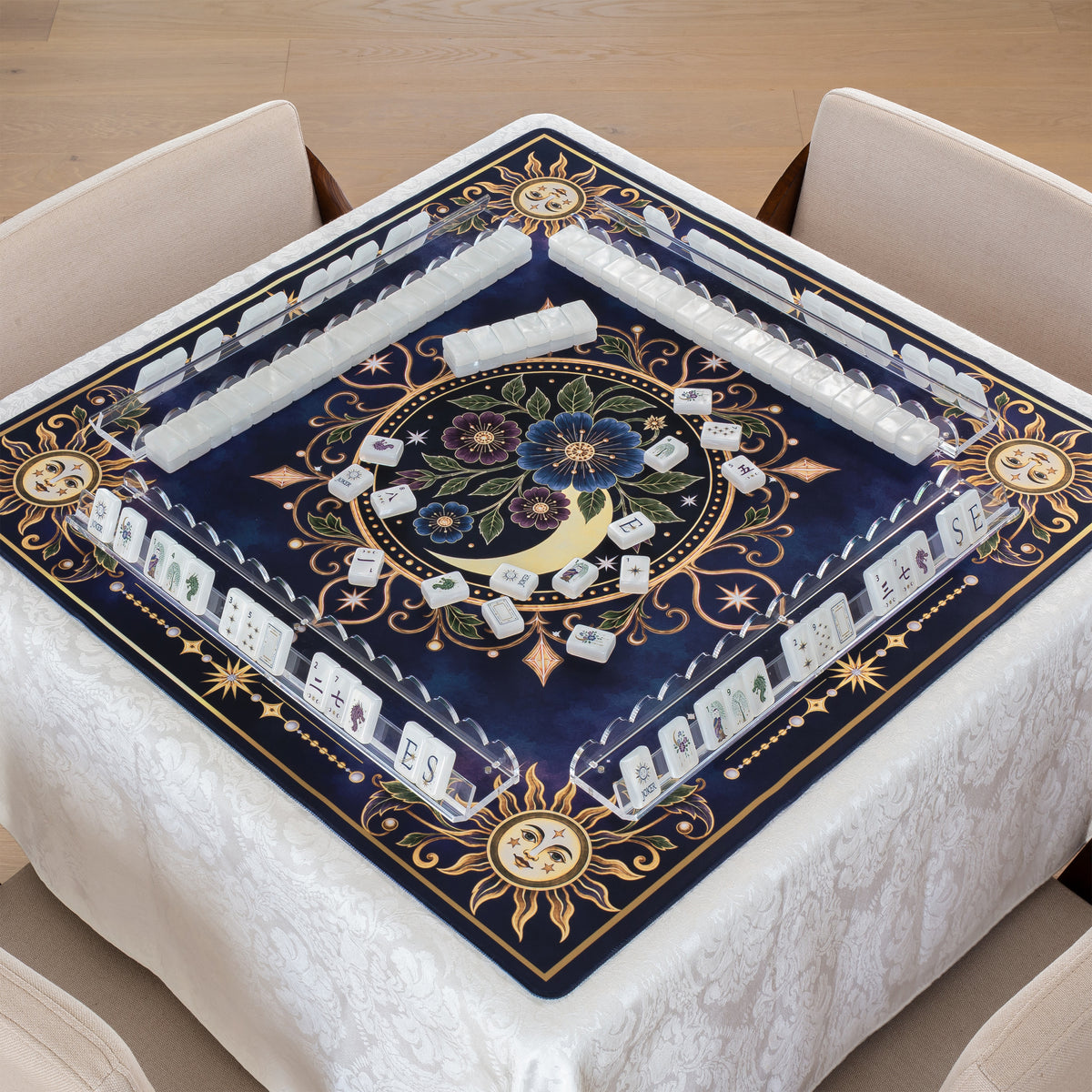 Celestial Pearl Collection Mahjong Mat for Table - Shipped Rolled
