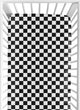 Gingham Checkered Plaid Collection Black and White Crib Sheet