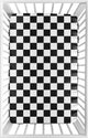 Gingham Checkered Plaid Collection Mini Crib Sheet - Black and White