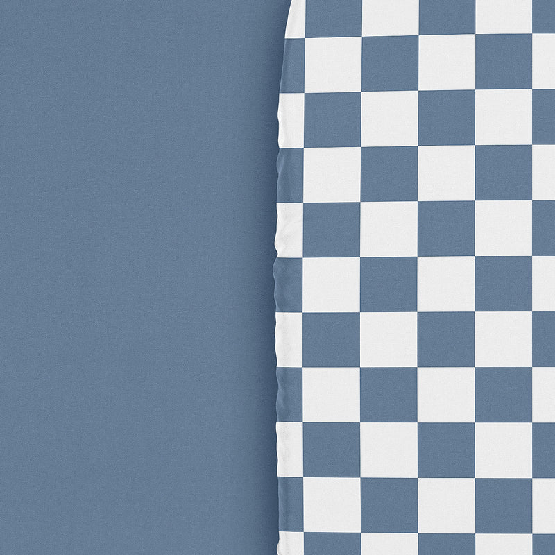 Gingham Checkered Plaid Collection 2 Pack Baby Bassinet Fitted Sheets - Blue and White