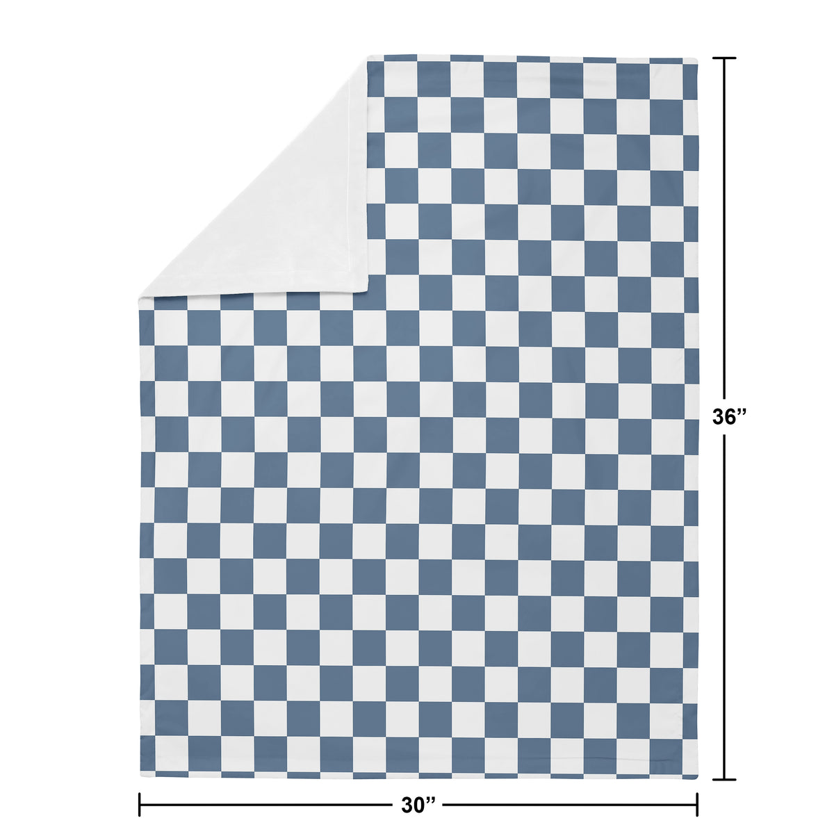Gingham Checkered Plaid Collection Baby Blanket  - Blue and White