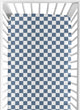 Gingham Checkered Plaid Collection Blue and White Crib Sheet