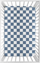 Gingham Checkered Plaid Collection Mini Crib Sheet - Blue and White