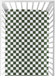 Gingham Checkered Plaid Collection Green and White Crib Sheet
