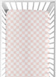 Gingham Checkered Plaid Collection Pink and White Crib Sheet