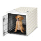 Gingham Checkered Plaid Collection Dog Crate Kennel Cover 36in. - Taupe and White