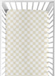 Gingham Checkered Plaid Collection Taupe and White Crib Sheet