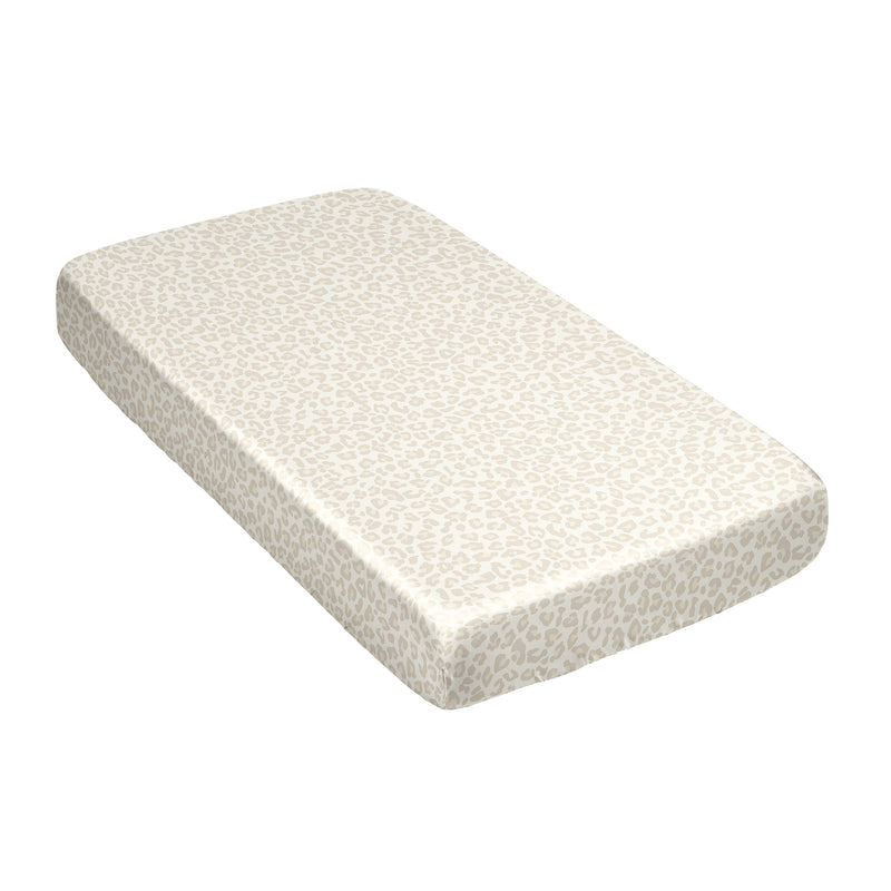 Cheetah Ivory and Gold Collection Satin Fitted Crib Sheet