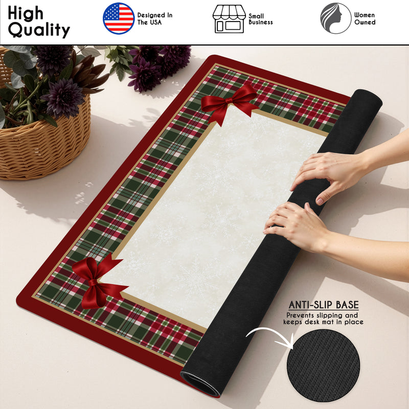 Holiday Red Christmas Collection Mahjong Mat for Table - Shipped Rolled