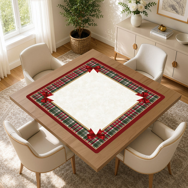 Holiday Red Christmas Collection Mahjong Mat for Table - Shipped Rolled