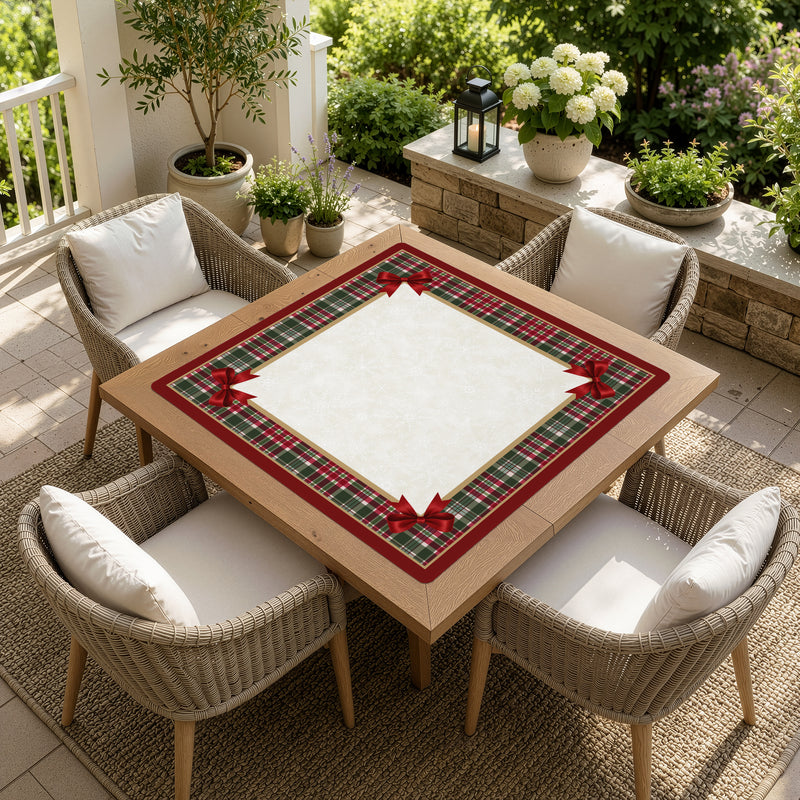 Holiday Red Christmas Collection Mahjong Mat for Table - Shipped Rolled