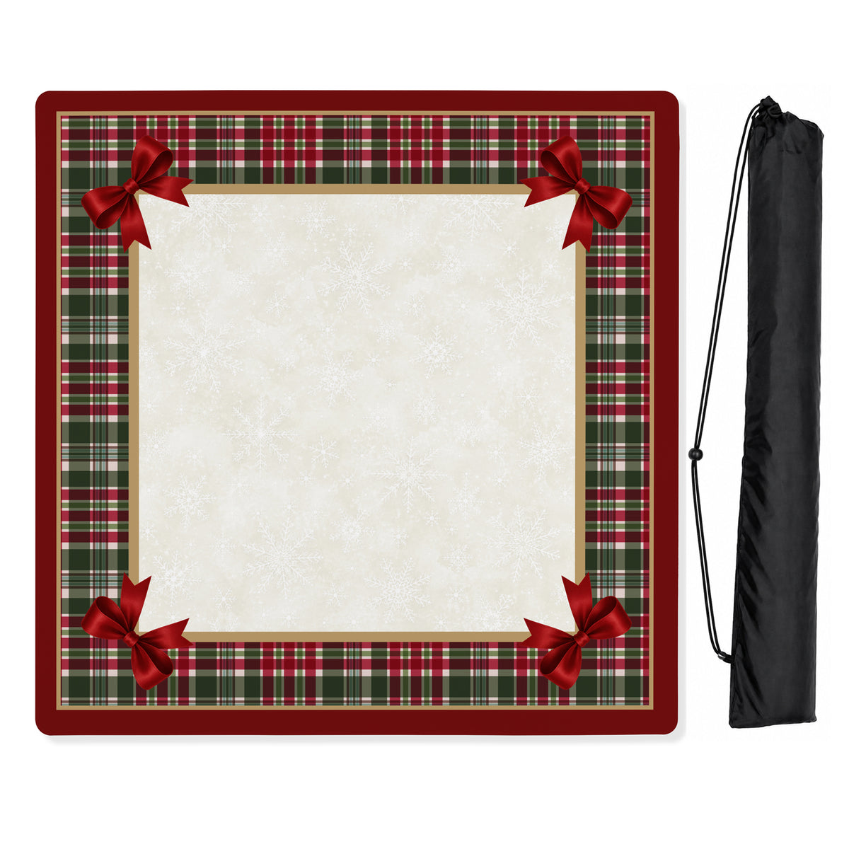 Holiday Red Christmas Collection Mahjong Mat for Table - Shipped Rolled