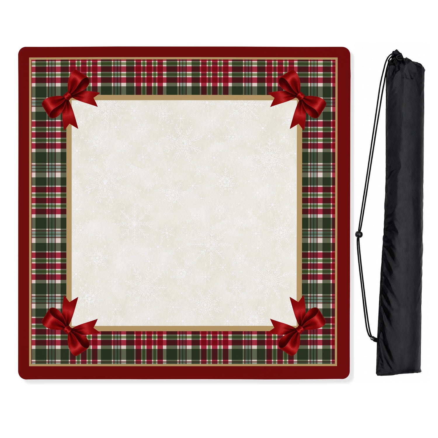 Holiday Red Christmas Collection Mahjong Mat for Table - Shipped Rolled