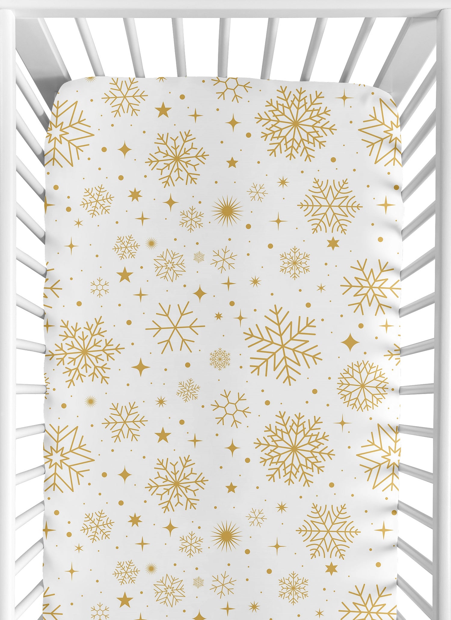 Christmas Holiday Collection Crib Sheet - Snowflakes Print