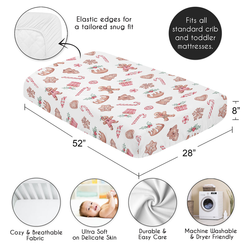 Christmas Holiday Collection Crib Sheet - Gingerbread Treats Print