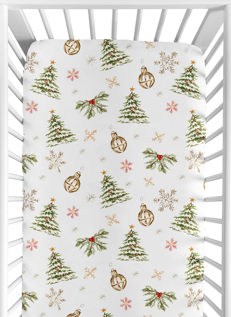 Christmas Holiday Collection Crib Sheet - Pinetrees Print