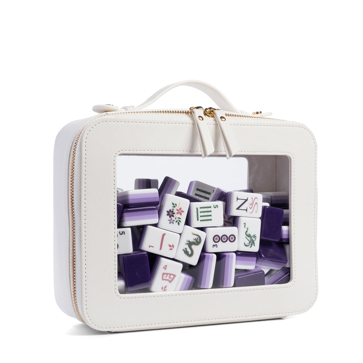 Purple Classic Collection American Mahjong Tile Set (160pc) 1.24in. Layered Acrylic with Travel Bag