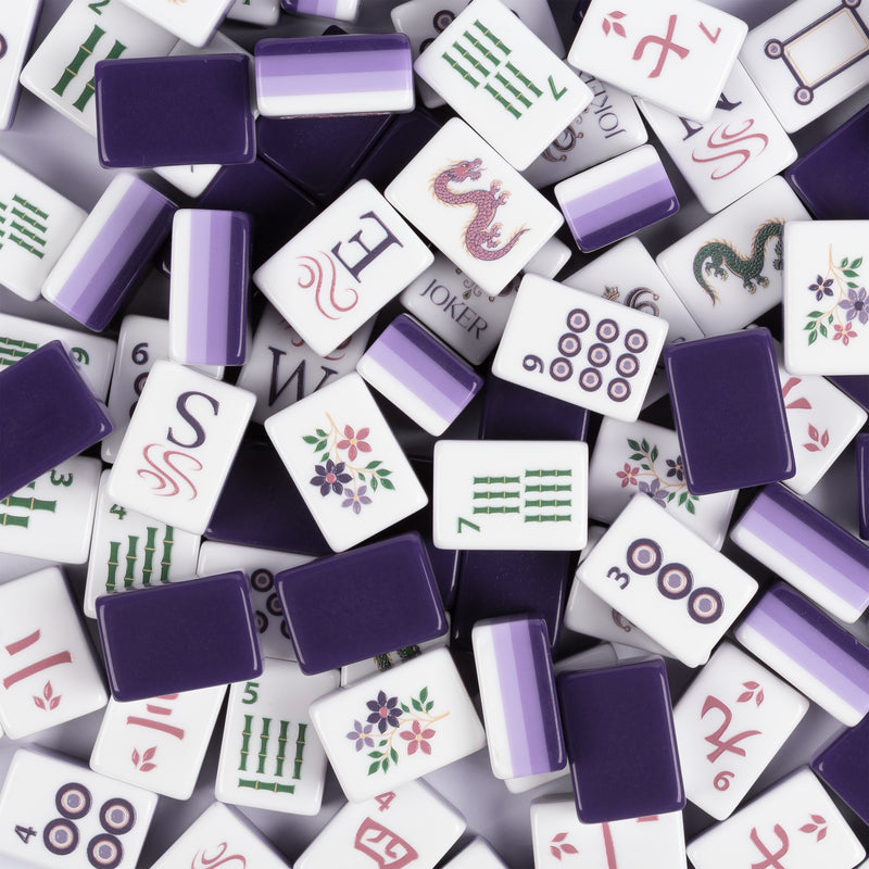 Purple Classic Collection American Mahjong Tile Set (160pc) 1.24in. Layered Acrylic with Travel Bag