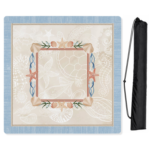 Sky Blue Coastal Paradise Collection Mahjong Mat for Table - Shipped Rolled