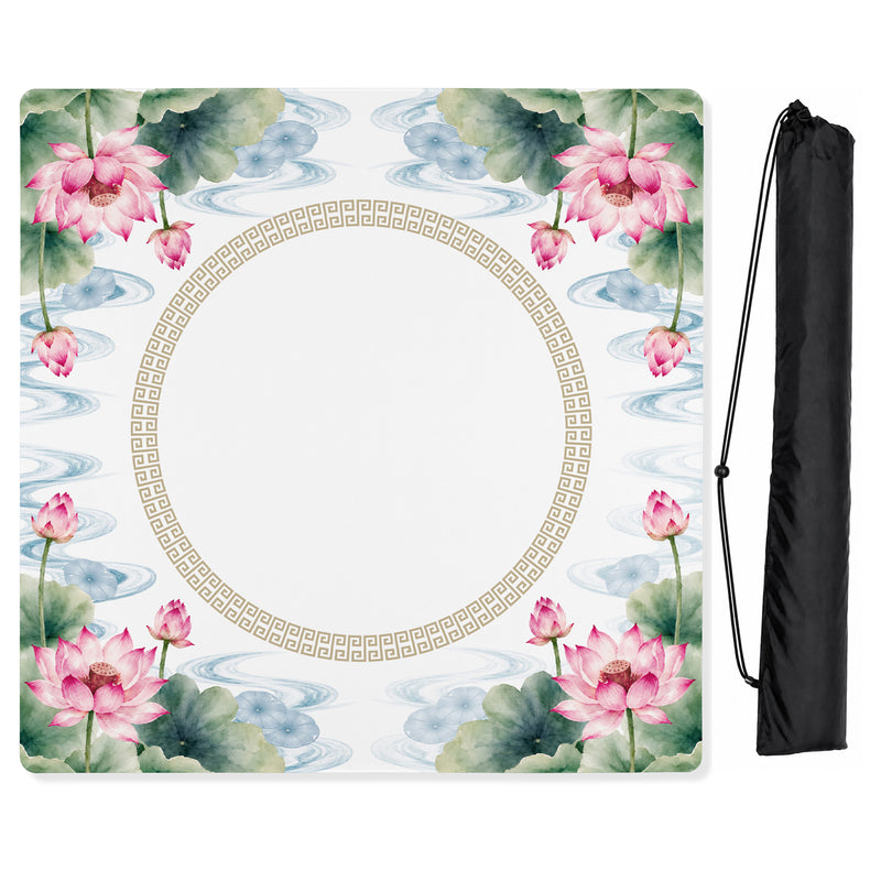 MJTI Community Collection Mahjong Mat for Table - Shipped Rolled - Lotus Floral