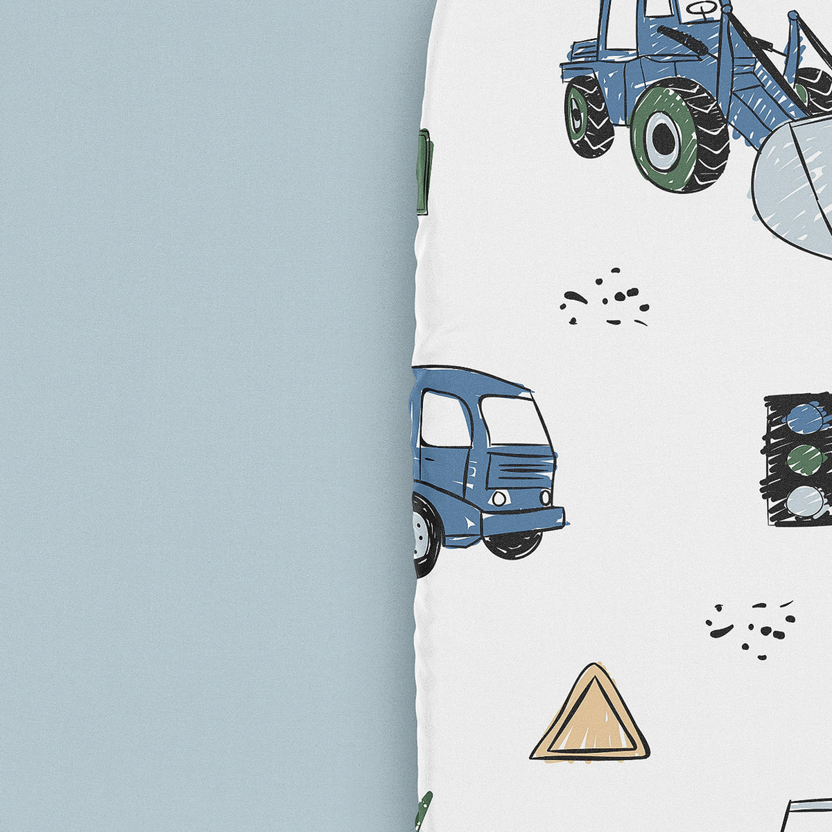 Construction Truck Green and Blue Collection 2 Pack Baby Bassinet Fitted Sheets
