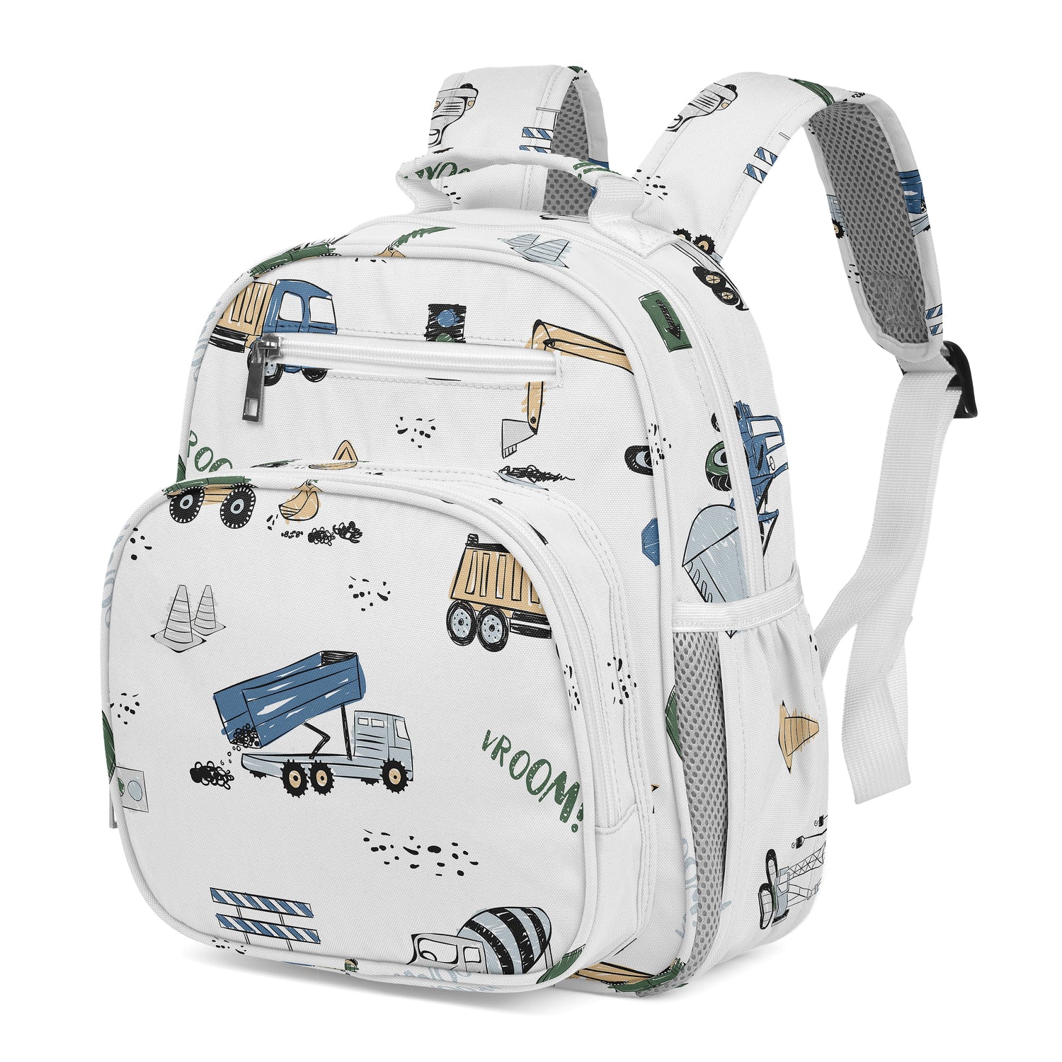 Construction Truck Green and Blue Collection Small Toddler Backpack