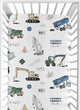 Construction Truck Green and Blue Collection Crib Sheet