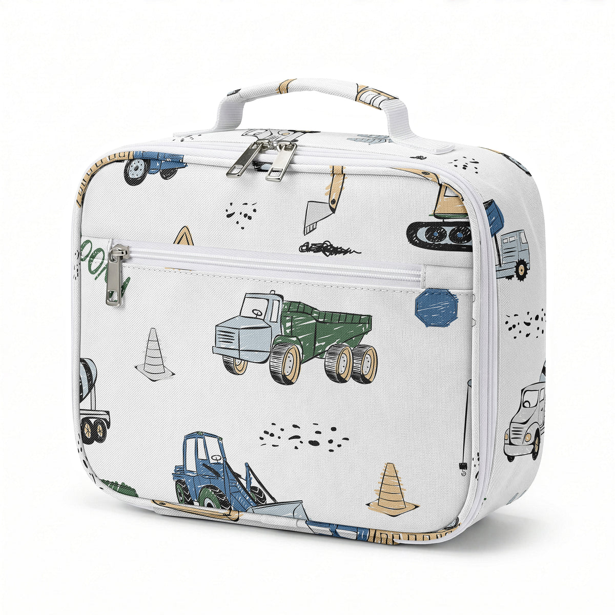 Construction Truck Green and Blue Collection Small Kids Lunch Box