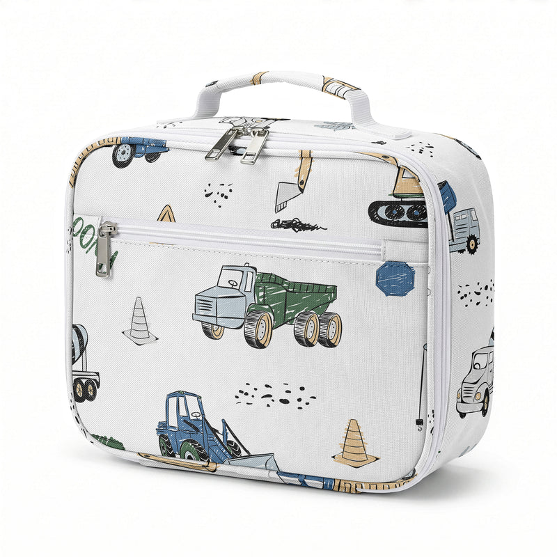 Construction Truck Green and Blue Collection Small Kids Lunch Box
