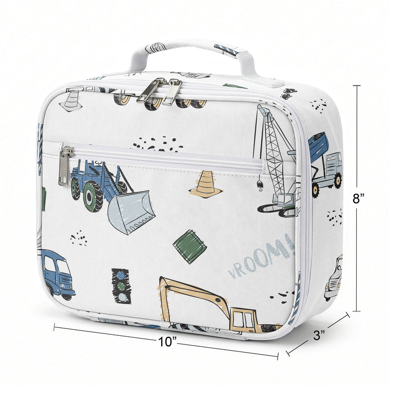 Construction Truck Green and Blue Collection Small Kids Lunch Box