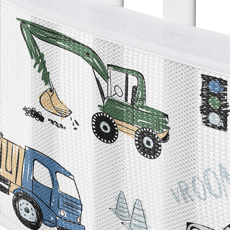 Construction Truck Green and Blue Collection Sweet Jojo Designs + BreathableBaby Breathable Mesh Crib Liner