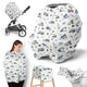 Construction Truck Green and Blue Collection Multi Use Baby Car Seat and Nursing Cover