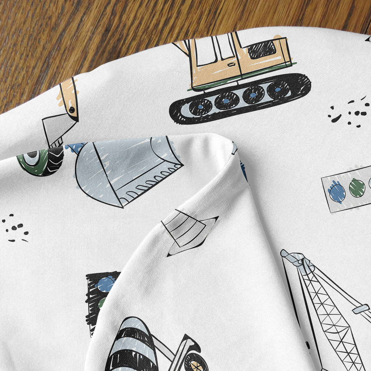 Construction Truck Green and Blue Collection Baby Cocoon and Beanie Hat - 2 Piece Set
