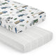 Construction Truck Green and Blue Collection 2 Pack Crib Sheets