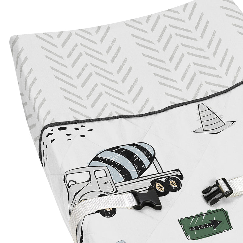 Construction Truck Green and Blue Collection Changing Pad Cover