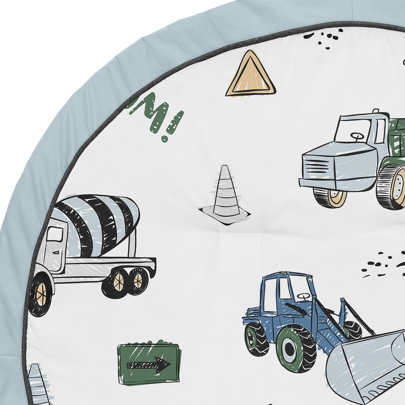 Construction Truck Green and Blue Collection Playmat