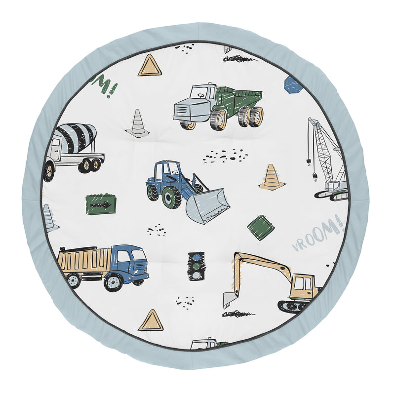 Construction Truck Green and Blue Collection Playmat