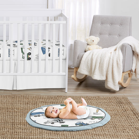 Construction Truck Green and Blue Collection Playmat