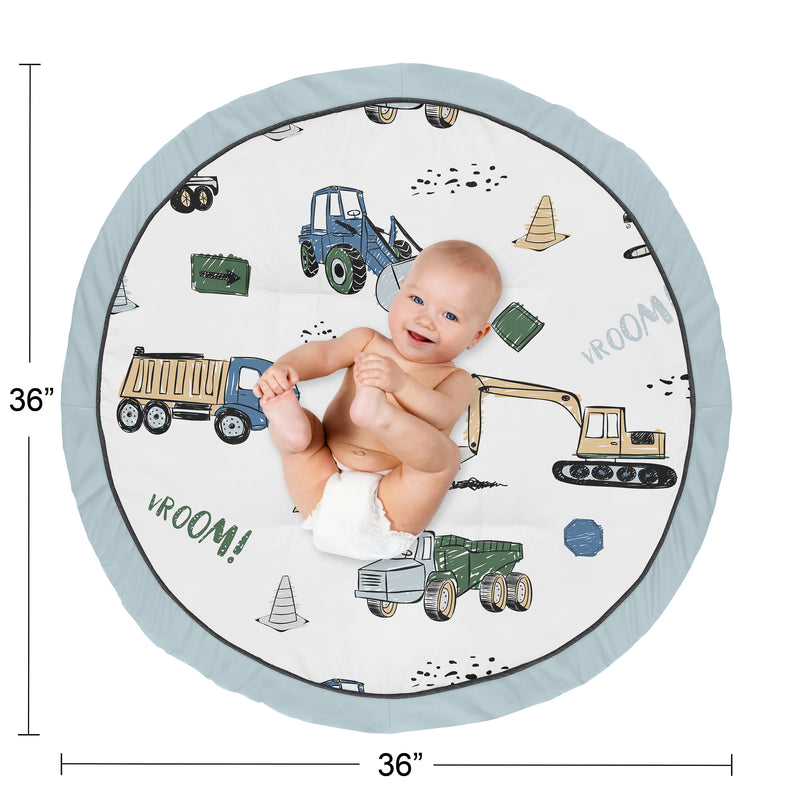 Construction Truck Green and Blue Collection Playmat