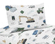 Construction Truck Green and Blue Collection Twin Sheet Set