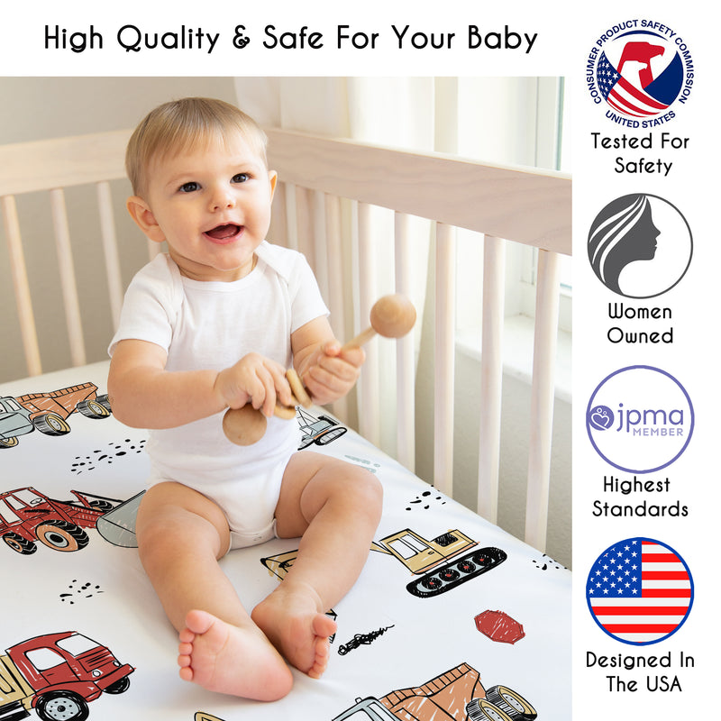 Construction Truck Collection Crib Sheet