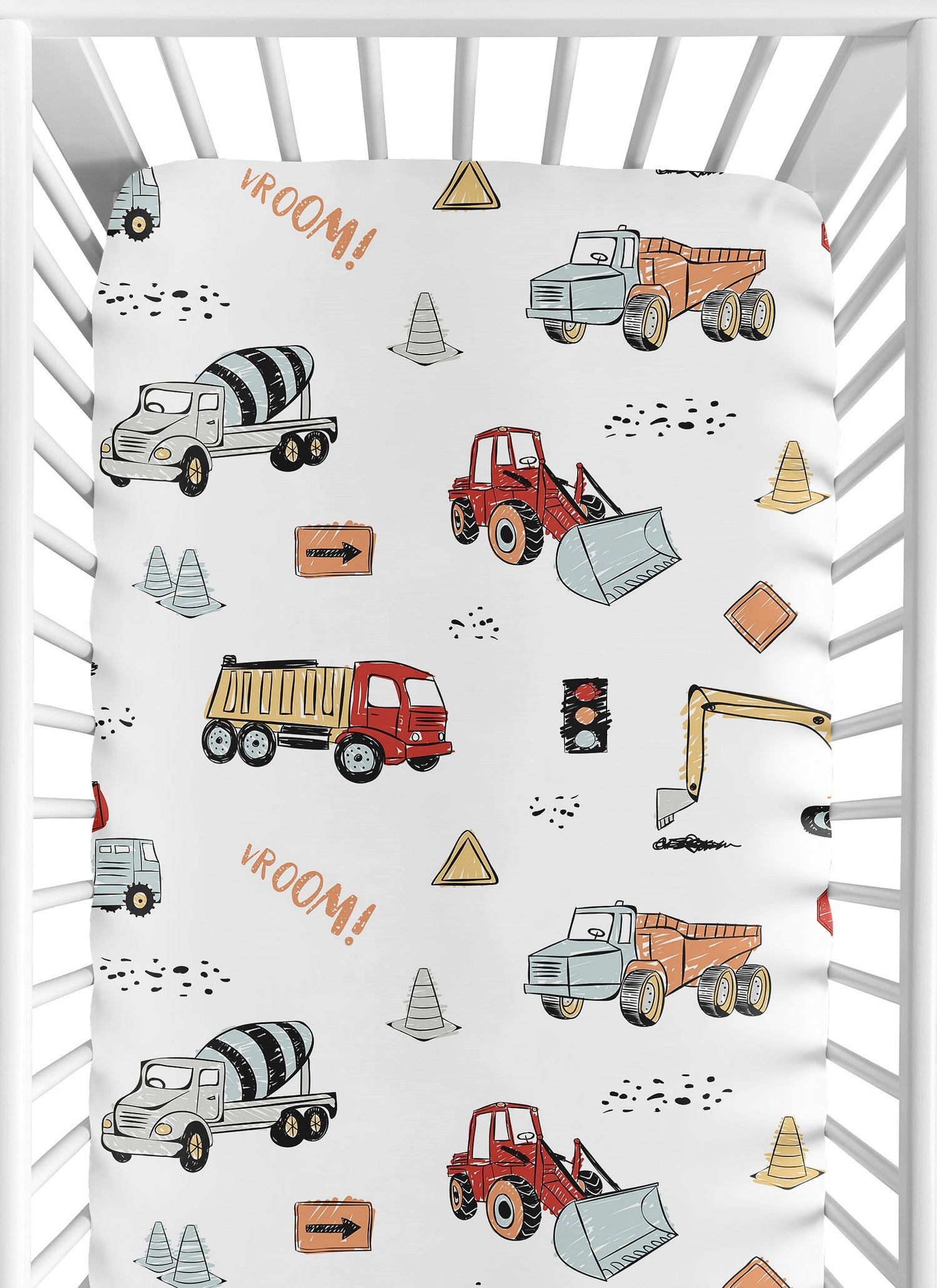 Construction Truck Collection Crib Sheet